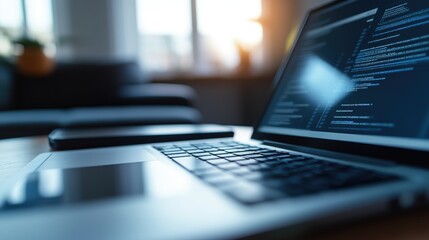 Laptop Screen Displays Lines Of Computer Code