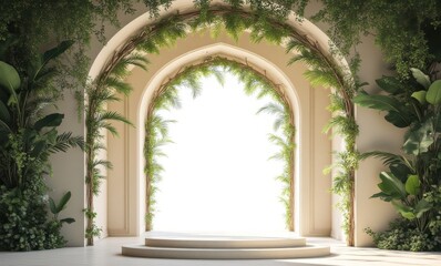 Elegant archway adorned with lush greenery