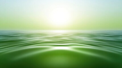 Fototapeta premium Serene green ocean at sunrise.