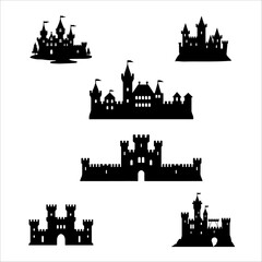 Vector Silhouette  of  Dark Castle