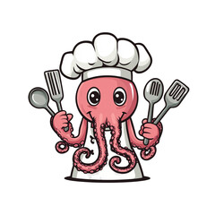 Octopus Chef: A Culinary Cartoon Character