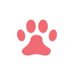 Paw love icon or logo, isolated on white background. simple and modern icon or logo.