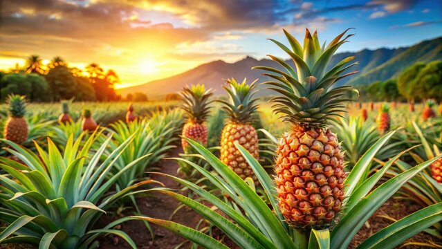 Ripe Cayenne pineapples burst forth from South African farms.