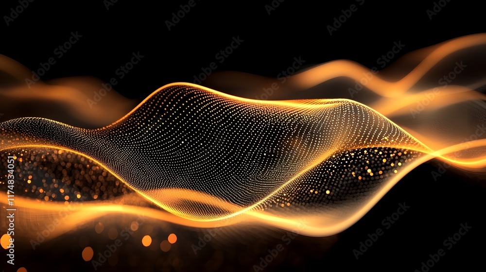 Poster glimmering waveform radiance fluid rhythmic symmetry of digital light and motion captivating abstrac