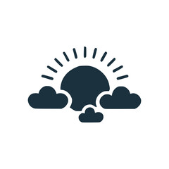 cloudy sun weather nature logo vector illustration template design