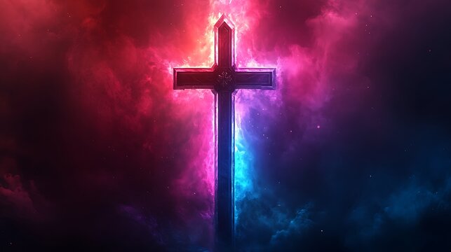 Fiery Cross: A powerful and evocative image of a cross bathed in flames, symbolizing faith, hope, and the enduring power of belief.