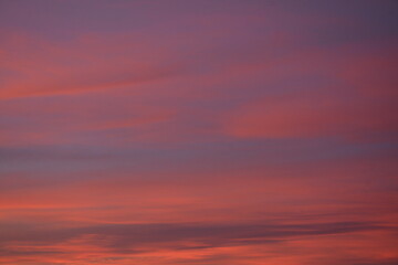 Evening sky in shades of blue and pink