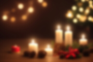 Abstract Blurred Christmas Scene For The Background