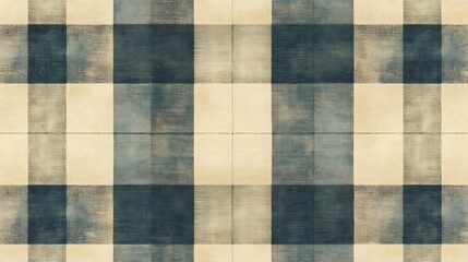 Fototapeta premium Rustic Blue and Cream Gingham Pattern: A timeless and charming gingham pattern in shades of blue and cream evokes a sense of cozy farmhouse style.