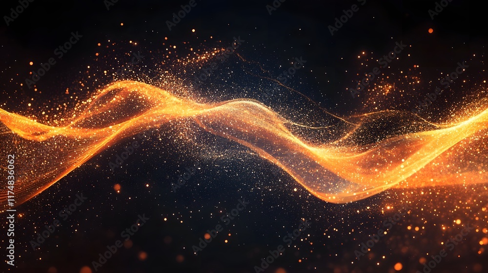 Poster mesmerizing abstract composition of contoured waveform reflections blending symmetrical gradients an