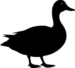 Duck Silhouette Vector Art Image