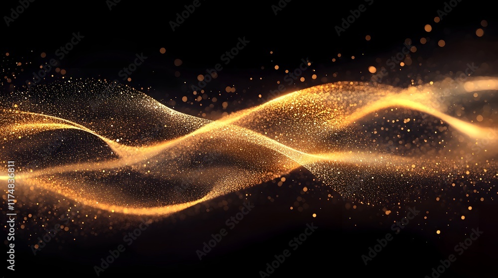 Poster vibrant and mesmerizing abstract image featuring a symmetrical waveform with fluid gradients blendin