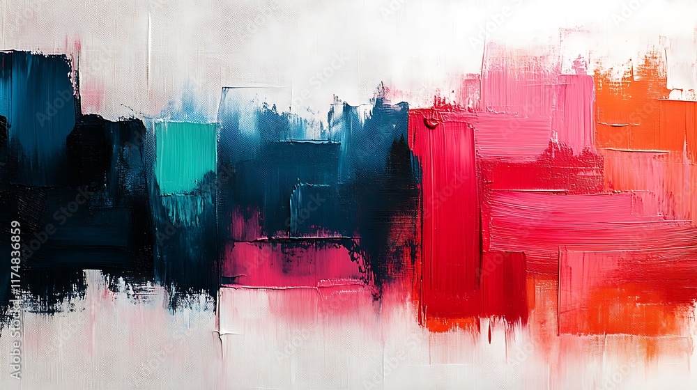 Poster abstract expressionism: bold strokes of color: a vibrant canvas explodes with a symphony of color. l