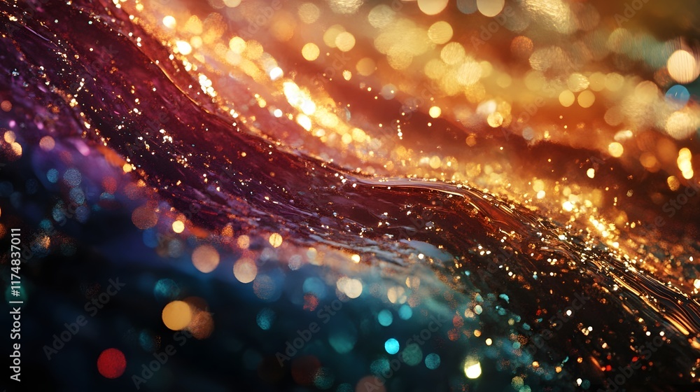 Poster mesmerizing abstract background featuring contoured waveform patterns with shimmering gradients blen