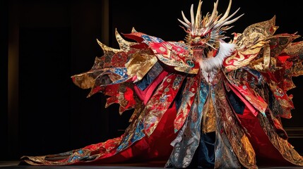 Colorful Dragon Costume with Detailed Patterns