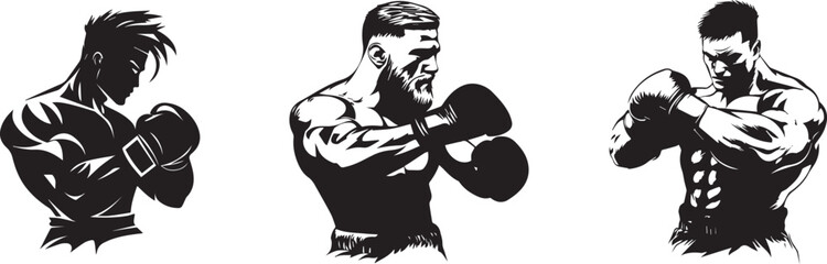 Silhouette of a boxer vector silhouette icon