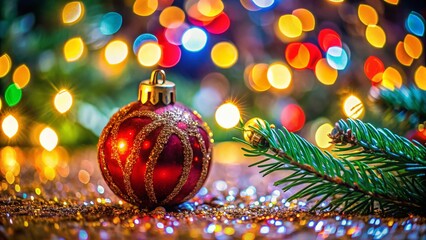 Festive Christmas Ornament Close-up: Sparkling Holiday Decoration