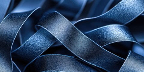 Close-up of blue ribbons