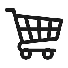 Shopping cart line art icon for apps and website