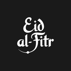 Elegant Eid al Fitr Written Typography Template with Hand-lettered Calligraphy for Festive Greetings and Holiday Celebrations