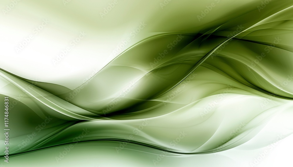Poster abstract green wave design soft curves background