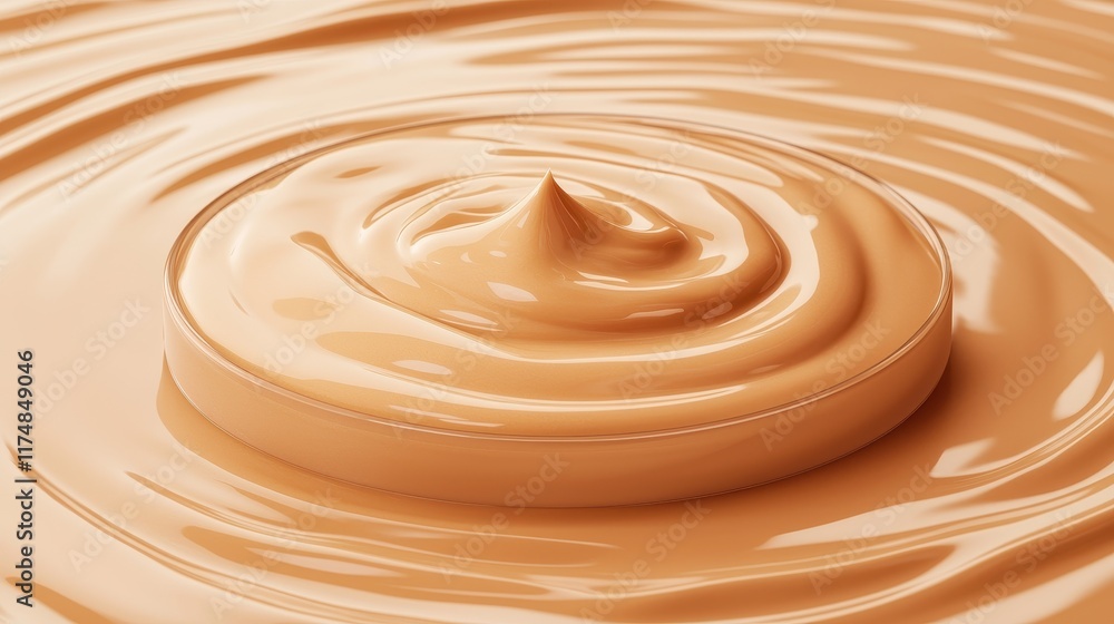 Poster smooth creamy texture on surface with gentle ripples and waves