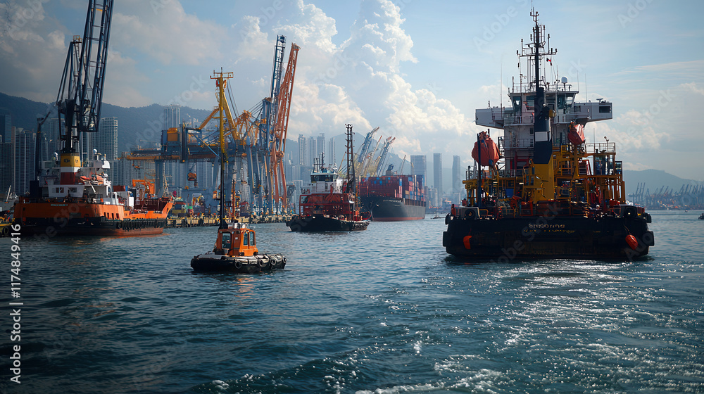 Poster seamless cargo transfer operation with automated vessels in busy port