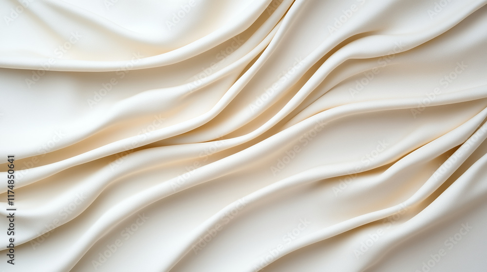 Poster soft flowing shapes of white fabric draping elegantly create serene atmosphere