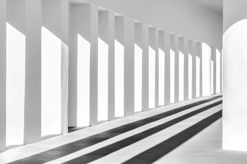 Naklejka premium Abstract play of light shadows in modern architecture