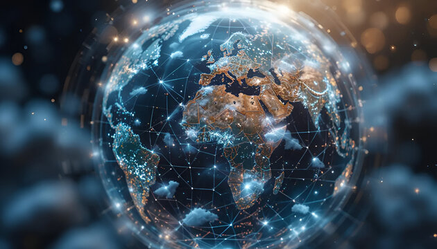 AI predicting weather on a globe