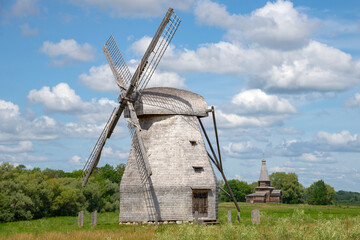 An old windmill in the vicinity of Veliky Novgorod. Russia