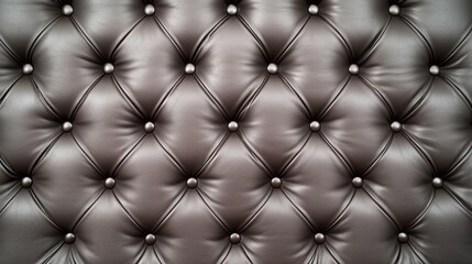 Fototapeta premium Elegant tufted leather upholstery background with buttons detail