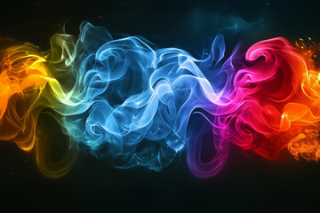 Obraz premium Vibrant Colorful Smoke Abstract Background