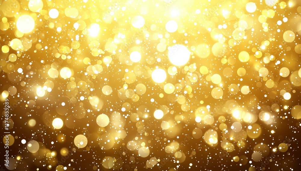 Poster golden bokeh lights sparkling background image