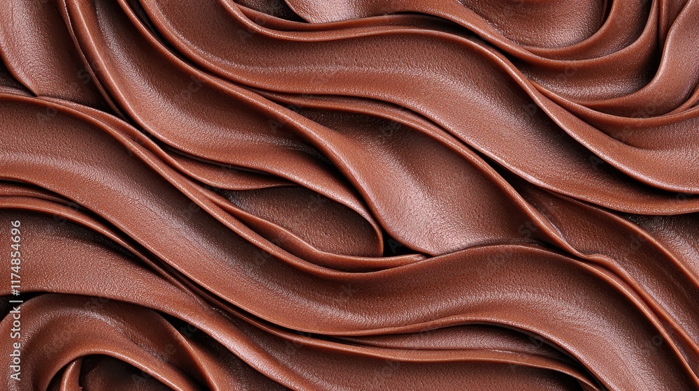 Poster smooth brown leather texture with elegant wavy patterns and depth