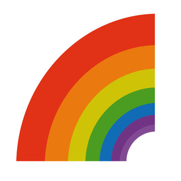 Couleurs de l'arc-en-ciel en quart de cercle