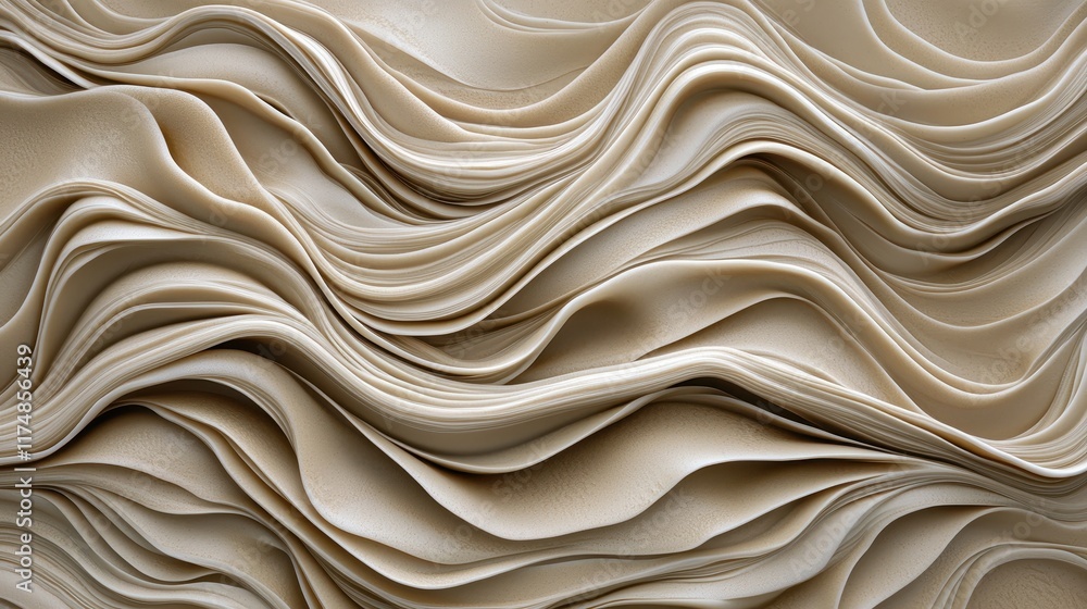 Poster abstract textured waves in soft cream tones for design elements