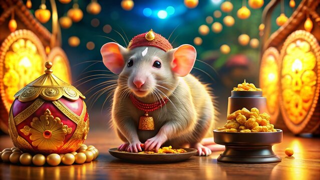 Ganesh Chaturthi Festival: Rat Welcoming Lord Ganesha - Indian Celebration