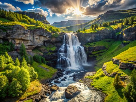 Gloppefoss Waterfall, Norway: Majestic Cascade in Setesdal Valley, Scandinavia