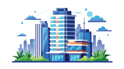 Obraz premium Modern Trendy Flat Style Building Icon Isolated on White Background 