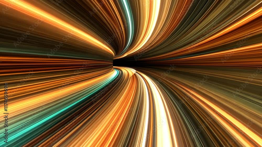 Aufkleber digital tunnel of colorful light streaks creates a mesmerizing vortex effect in a seamless blend of 