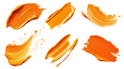 Abstract Orange Paint Strokes: A collection of vibrant, abstract orange paint strokes and splatters create a bold and energetic visual.