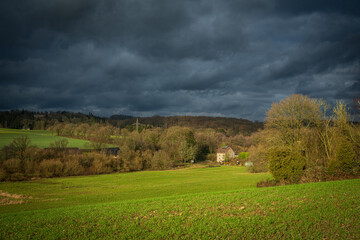 Blick auf die Aparter Mühle, bei Düsen im Kreis Mettmann