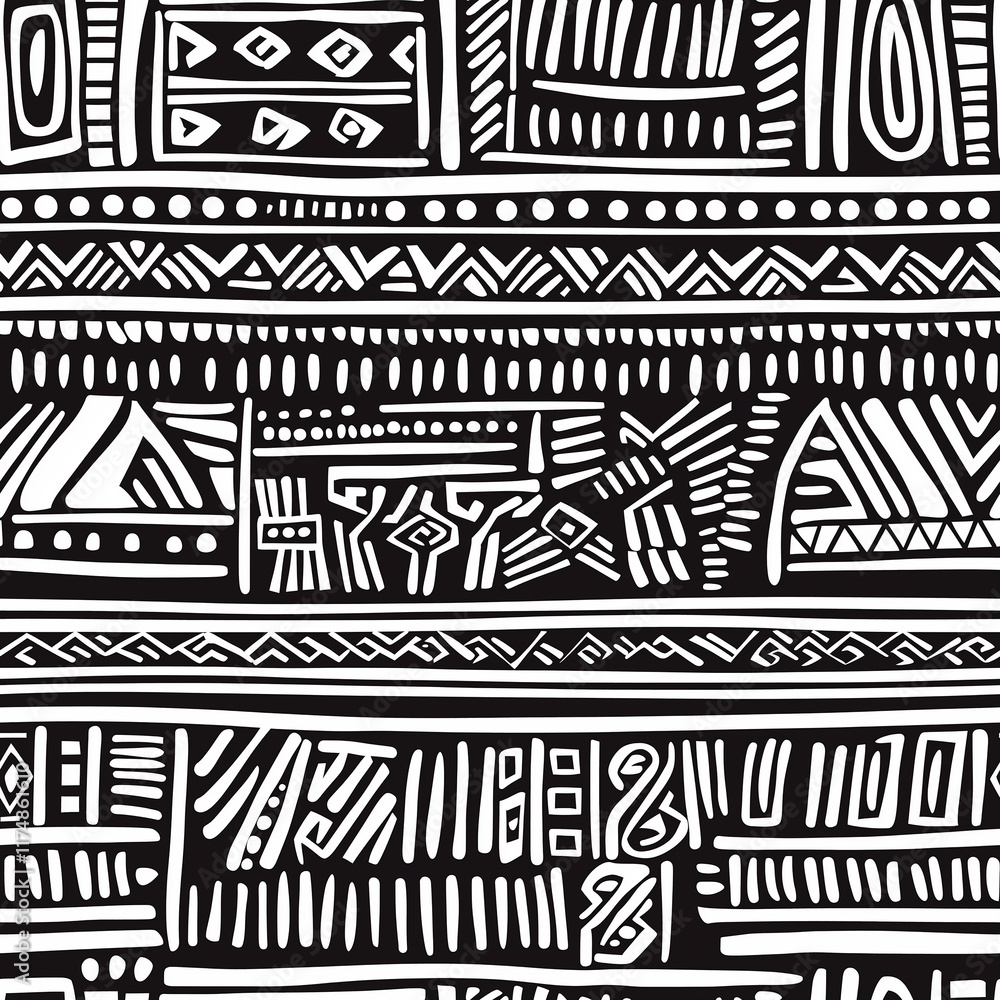 Poster abstract black and white pattern featuring intricate geometric shapes and designs. suitable for arti