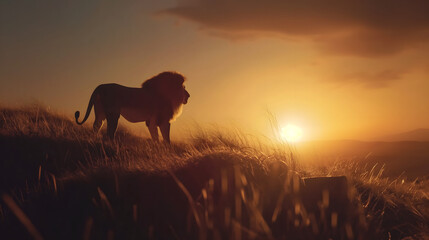 The King’s Gaze Over the Savannah at Twilight