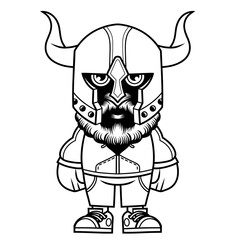 Mascot character design cartoon viking outline