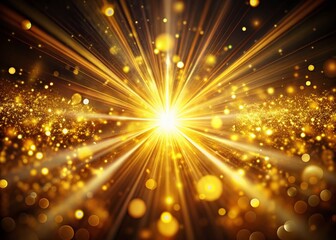 Obraz premium Golden Light Starburst Abstract Background - Luminous Ethereal Glow