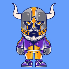 Mascot character design cartoon viking