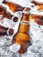 Photo of Chilled Beer Bottles on Ice