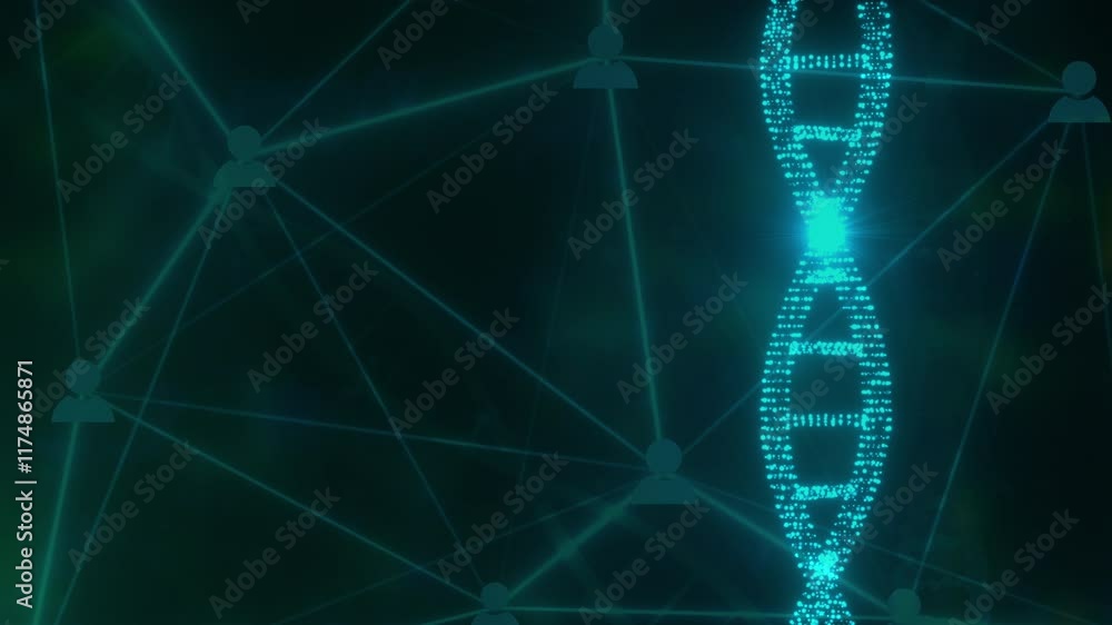 Poster dna with connection dots. computer generated